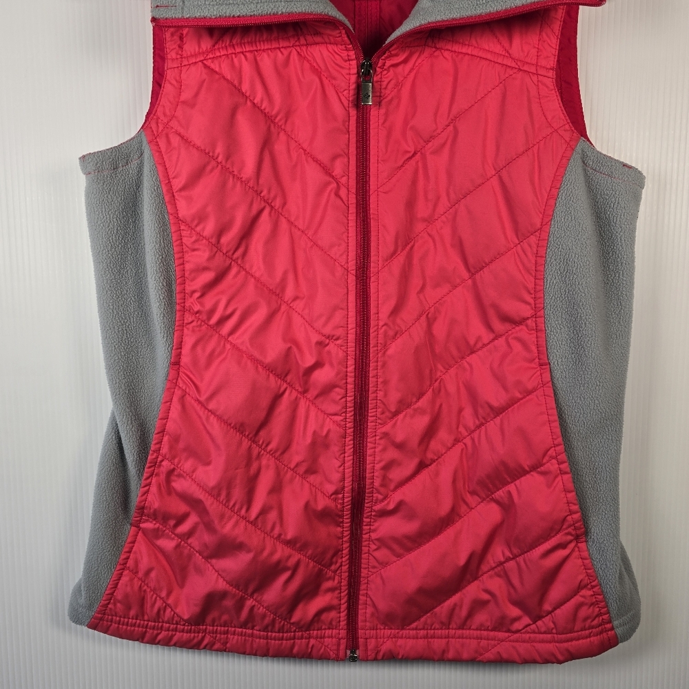 Columbia Women’s Coral and Gray Mix It Full Zip Quilted Vest Size Small - Picture 4 of 12
